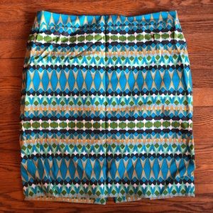 J. Crew Geometric Pencil Skirt